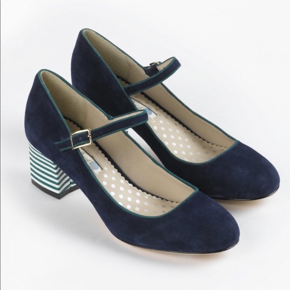 blue suede mary janes